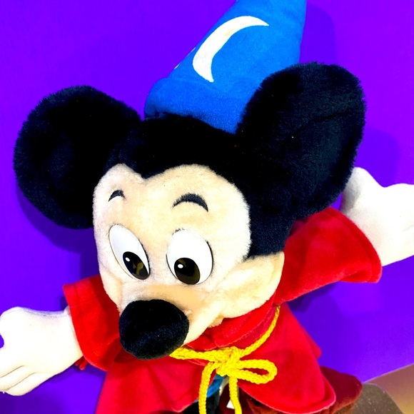 DISNEY FANTASIA VTG 2000 MICKEY MOUSE SORCERER PLUSH 14”DISNEY PARKS EXCLUSIVE - Picture 2 of 12